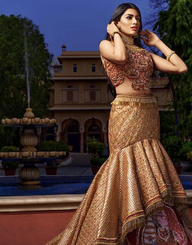 Bridal Lehnga Multicolour Rajwada Theme om 901