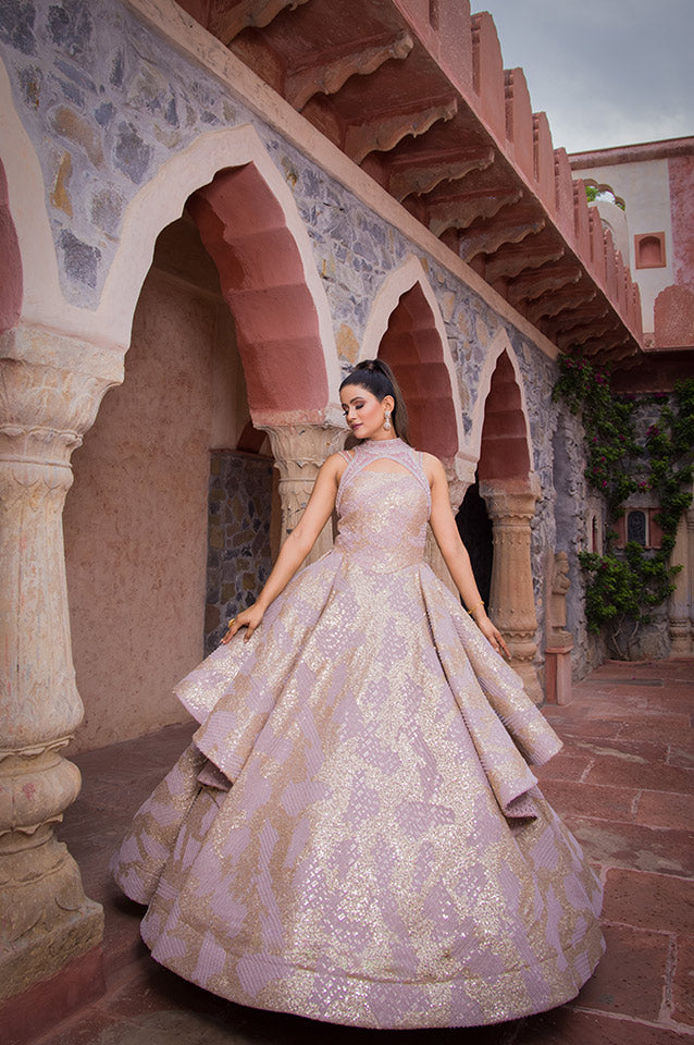Rosegold corseted Ball Gown( OM 118 )