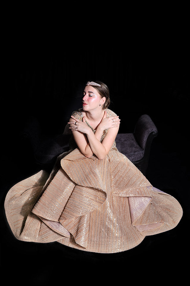 champagne gold Mermaid corseted gown ( 107 )