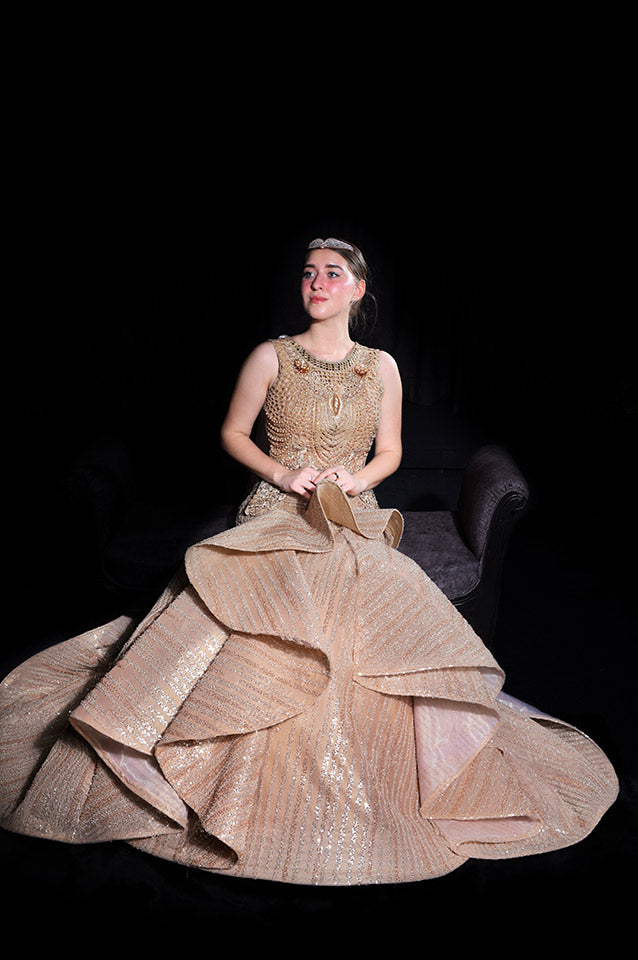 champagne gold Mermaid corseted gown ( 107 )